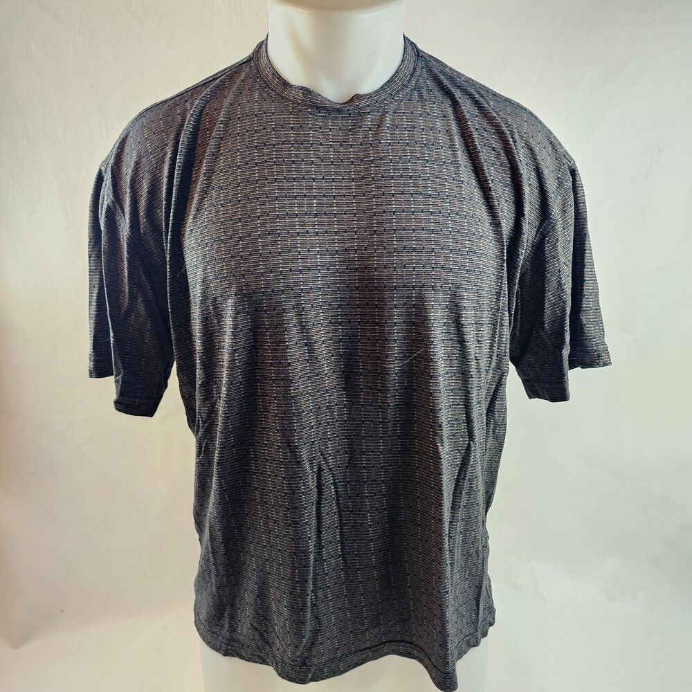 The Sopranos Shirt Mens Medium Blue Striped Crew Neck Y2K Vintage 90s TV HBO
